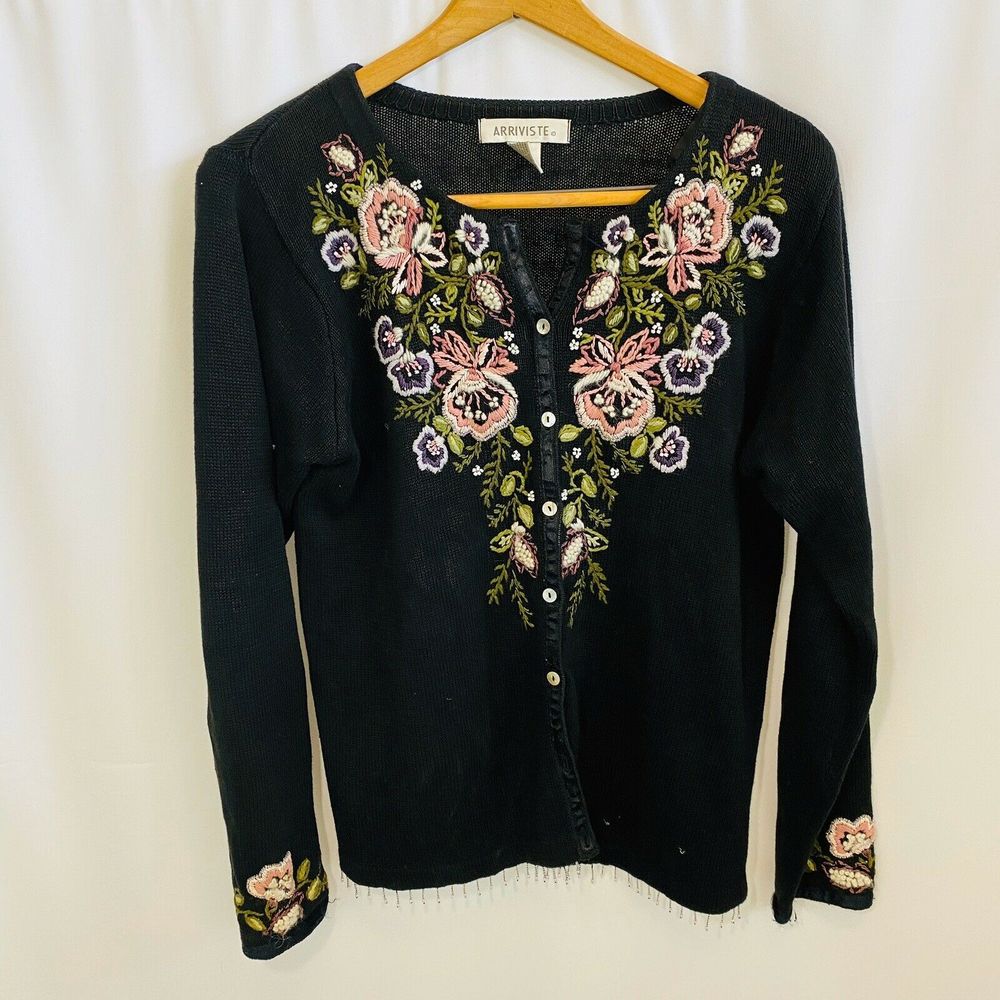 Vintage Artiviste Embroidered Cardigan S